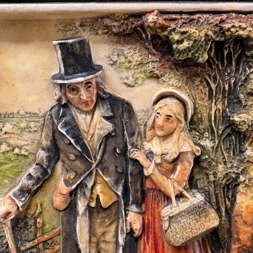 Vintage Ivorex Osborne Little Nell and her Grandfather The Wanderers Plaque UK - Picture 4 of 8